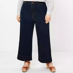 Loft Plus Wide Leg Jeans Dark Indigo